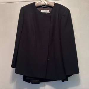 NWOT, Marina Rinaldi Jacket & Skirt Suit, 27, Black, Round Collar, Pencil Skirt